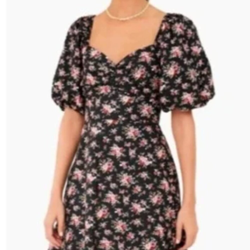 Hyacinth House Black and Pink Floral Maxi Dress